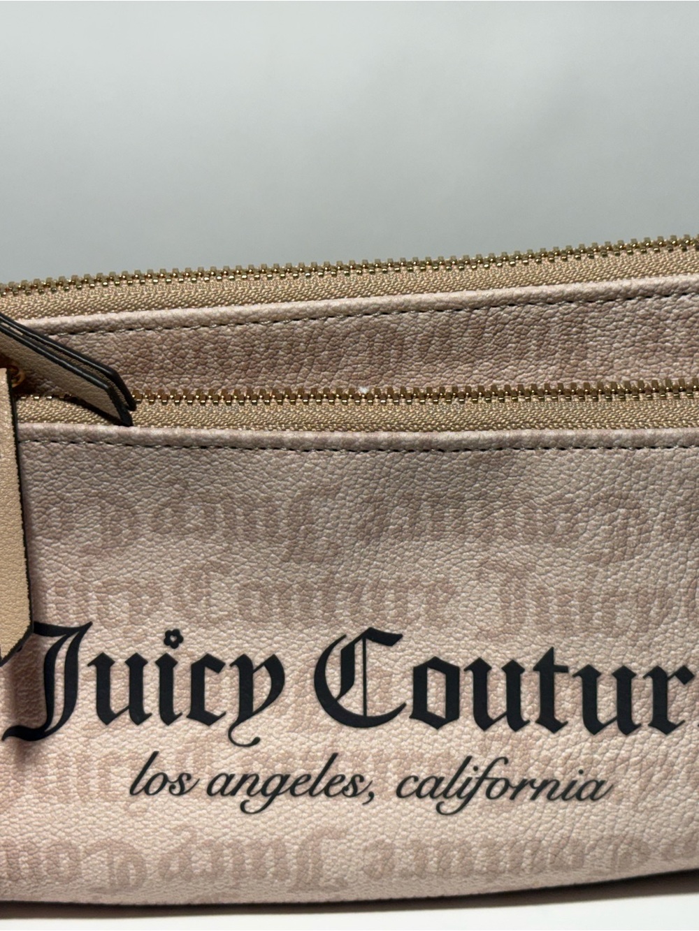 Juicy Couture Heritage Gothic Logo Double Zip Wallet Wristlet Pouch Clutch NWT - Picture 3 of 9